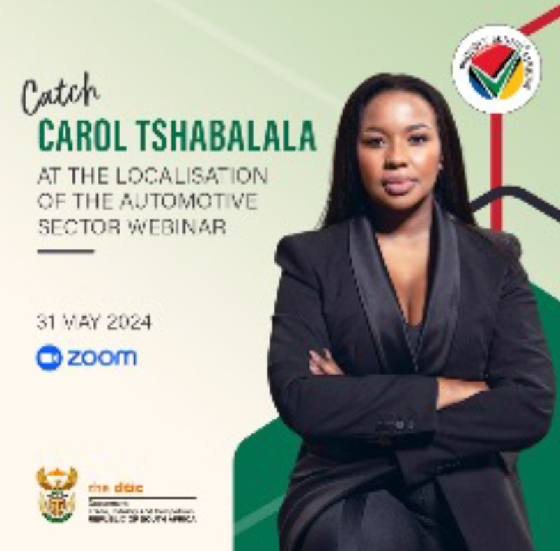 Join us for a webinar on the Localisation of the Automotive Sector hosted by @simplycarol8 on 31 May 2024 at 10am. Register now to gain valuable insights and trends in the localisation of the automotive industry.